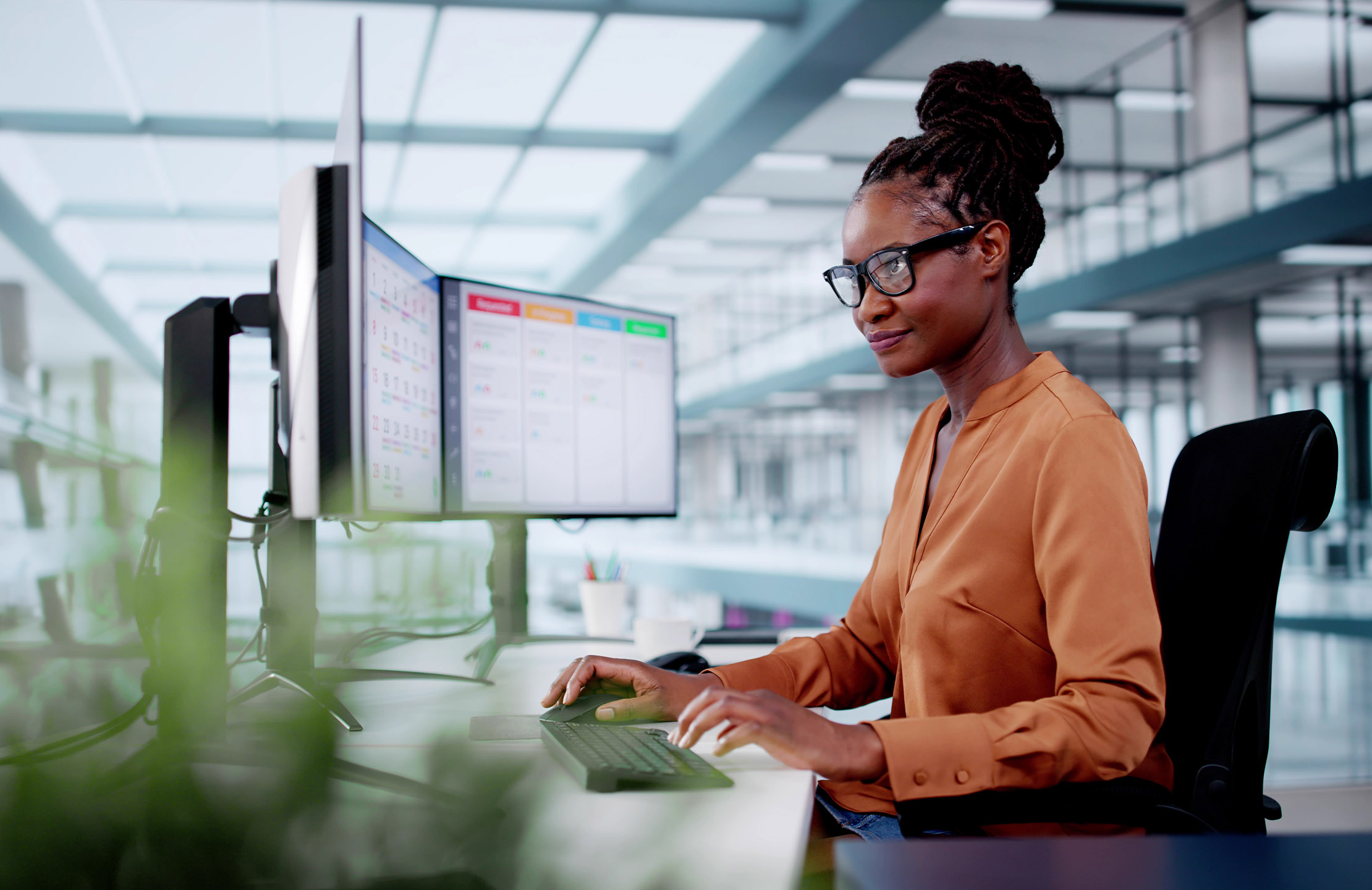 Person sitting at computer