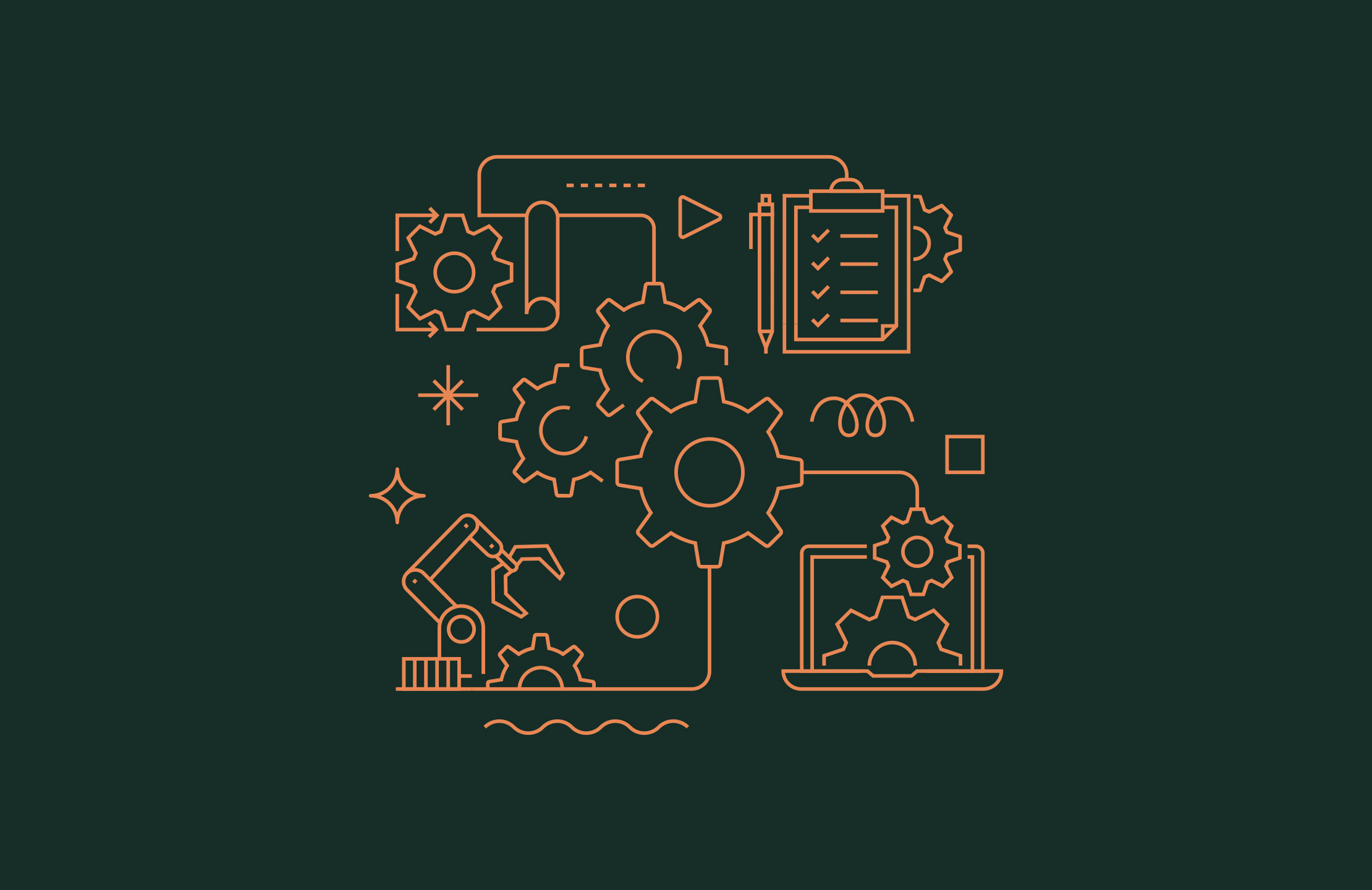 Website gears and inner workings illustration